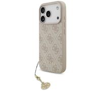 CG MOBILE Guess 4G Charms Collection Compatible with MagSafe Case for iPhone 17 Pro (Pink)