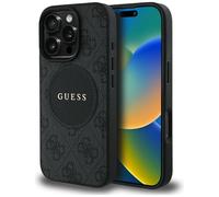 CG MOBILE Guess 4G Circle Classic Logo Compatible with MagSafe Case for iPhone 16 Pro Max (Black)