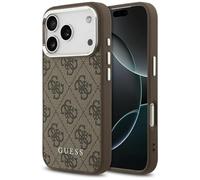 CG MOBILE Guess 4G Classic Logo Compatible with MagSafe Case for iPhone 17 Pro Max (Brown)