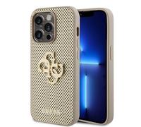 CG MOBILE Guess 4G Glitter Perforated PU Case for iPhone 15 Pro Max (Gold)