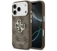 CG MOBILE Guess 4G Large 4G Classic Logo Case for iPhone 17 Pro (Brown/Silver)