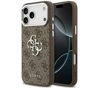 CG MOBILE Guess 4G Large 4G Classic Logo Case for iPhone 17 Pro Max (Brown/Silver)