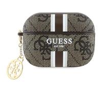 CG Mobile Guess 4G Printed Stripes Charm Case for AirPods Pro 2 (2022/2023) (Brown)