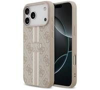 CG MOBILE Guess 4G Printed Stripes Compatible with MagSafe Case for iPhone 17 Pro Max (Pink)