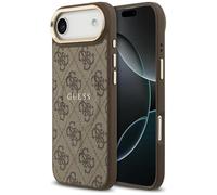 Guess PU Leather 4G Gold Frame Case with MagSafe for iPhone 17 Air 6.5" Brown