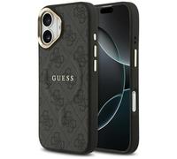 CG MOBILE Guess 4G PU Classic Logo Compatible with MagSafe Case for iPhone 17 (Black)