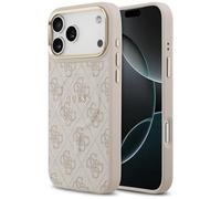 CG MOBILE Guess 4G PU Classic Logo Compatible with MagSafe Case for iPhone 17 Pro Max (Pink)