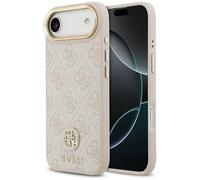 CG MOBILE Guess 4G Rhinestone Logo Compatible with MagSafe Case for iPhone 17 Air (Pink)