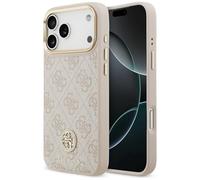 CG MOBILE Guess 4G Rhinestone Logo Compatible with MagSafe Case for iPhone 17 Pro Max (Pink)