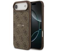 CG MOBILE Guess 4G Ring Classic Logo Compatible with MagSafe Case for iPhone 17 Air (Brown)