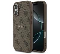 CG MOBILE Guess 4G Ring Classic Logo Compatible with MagSafe Case for iPhone 17 (Brown)
