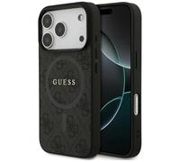CG MOBILE Guess 4G Ring Classic Logo Compatible with MagSafe Case for iPhone 17 Pro (Black)
