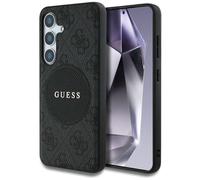 CG MOBILE Guess 4G Round Patch Classic Logo Compatible with MagSafe Case for Samsung Galaxy S25 (Black)