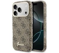 CG MOBILE Guess 4G Script Compatible with MagSafe Case for iPhone 17 Pro Max (Brown)