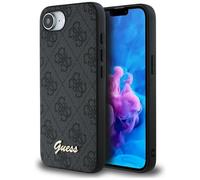 CG MOBILE Guess 4G Script Logo Compatible with MagSafe Case for iPhone 16e (Black)