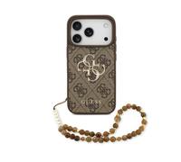 CG MOBILE Guess 4G Strap 4G Classic Logo Case for iPhone 17 Pro Max (Brown)