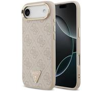 CG MOBILE Guess 4G Triangle Logo Compatible with MagSafe Case for iPhone 17 Air (Pink/Gold)
