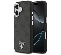 CG MOBILE Guess 4G Triangle Logo Compatible with MagSafe Case for iPhone 17 (Black) (Silver)