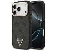 CG MOBILE Guess 4G Triangle Logo Compatible with MagSafe Case for iPhone 17 Pro (Black/Gold)