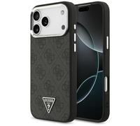 CG MOBILE Guess 4G Triangle Logo Compatible with MagSafe Case for iPhone 17 Pro Max (Black/Silver)