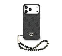 CG MOBILE Guess 4G Triangle Logo Strap Compatible with MagSafe Case for iPhone 17 Pro Max (Black)