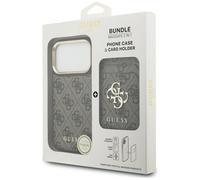 CG MOBILE Guess 4G, Wallet Compatible with MagSafe Case for iPhone 17 Pro (Brown)