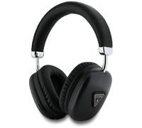Guess Saffiano PU Leather with Metallic Triangle Logo Wireless Headphones Black