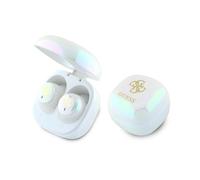 CG Mobile Guess Bluetooth TWS Earphone + Iridescent 4G Printed Logo White
