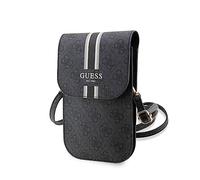 CG MOBILE Guess Cross Body Wallet 4G With Stripes Pattern, Universal Compatibity, Safe Space Mobile, Cash and Cards (Black)