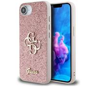 CG MOBILE Guess Fixed Glitter Big 4G Case for iPhone 16e (Pink)