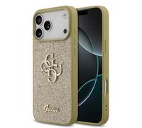 CG MOBILE Guess Fixed Glitter Large 4G Case for iPhone 17 Pro (Gold)