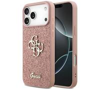 CG MOBILE Guess Fixed Glitter Large 4G Case for iPhone 17 Pro Max (Pink)
