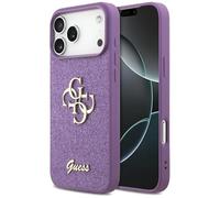 CG MOBILE Guess Fixed Glitter Large 4G Case for iPhone 17 Pro Max (Purple)