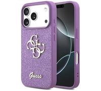 CG MOBILE Guess Fixed Glitter Large 4G Case for iPhone 17 Pro (Purple)