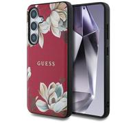 CG MOBILE Guess Grained Floral Pattern Compatible with MagSafe Case for Samsung Galaxy S25 (Fuchsia)