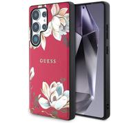 CG MOBILE Guess Grained Floral Pattern Compatible with MagSafe Case for Samsung Galaxy S25 Ultra (Fuchsia)