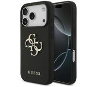 CG MOBILE Guess Grained Large 4G & Classic Logo Case for iPhone 17 Pro (Black)