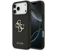 CG MOBILE Guess Grained Large 4G & Classic Logo Case for iPhone 17 Pro Max (Black)