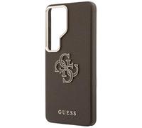 CG MOBILE Guess Grained Large 4G Metal Logo Case for Samsung Galaxy S26 Plus (Brown)