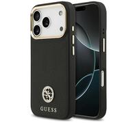 CG MOBILE Guess Grained Rhinestone Logo Compatible with MagSafe Case for iPhone 17 Pro (Black)