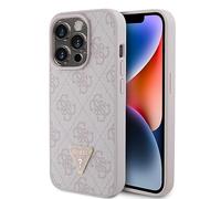 CG MOBILE GUESS GUHCP15XP4TDPP Case for iPhone 15 Pro Max 6.7 Inch Pink Hard Case Leather 4G Diamond Triangle