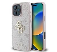 CG Mobile Guess GUHCP16L4GMGPI Case for iPhone 16 Pro 6.3 Inch Pink Hard Case 4G Big Logo