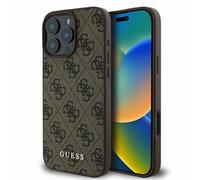 CG Mobile Guess GUHCP16LG4GFBR Case for iPhone 16 Pro 6.3 Inch Brown Hard Case 4G Classic