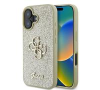 CG Mobile Guess GUHCP16MHG4SGD Case for iPhone 16 Plus 6.7 Inch Golden Hard Case Fixed Glitter Big 4G