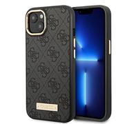 CG MOBILE Guess GUHMP14SU4GPRK Hard Case for iPhone 14 6.1 Inches Black/Black 4G Logo Plate