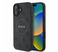 CG Mobile Guess GUHMP16SG4GFRK Case for iPhone 16 6.1 Inch Black Hard Case 4G Ring Classic Logo