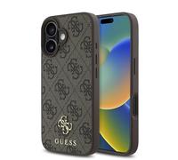 CG MOBILE Guess HC Phone Case Designed for iPhone 16, Durable, Shock Proof, Compatible with Magsafe, PU 4G Small 4G and Classic Case Brown