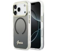 CG MOBILE Guess IML Gradient Font Metal Compatible with MagSafe Case for iPhone 17 Pro (Black)