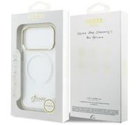 CG MOBILE Guess IML Gradient Font Metal Compatible with MagSafe Case for iPhone 17 (White)