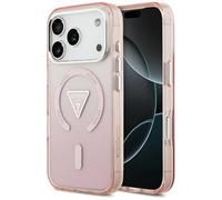 CG MOBILE Guess IML Gradient Triangle Logo Compatible with MagSafe Case for iPhone 17 Pro (Pink)